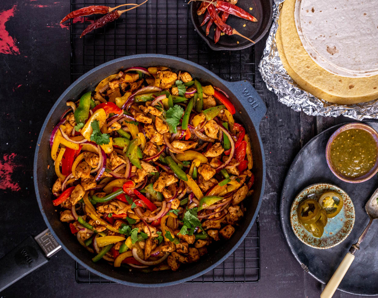 Fajitas z kurczaka z tortillą